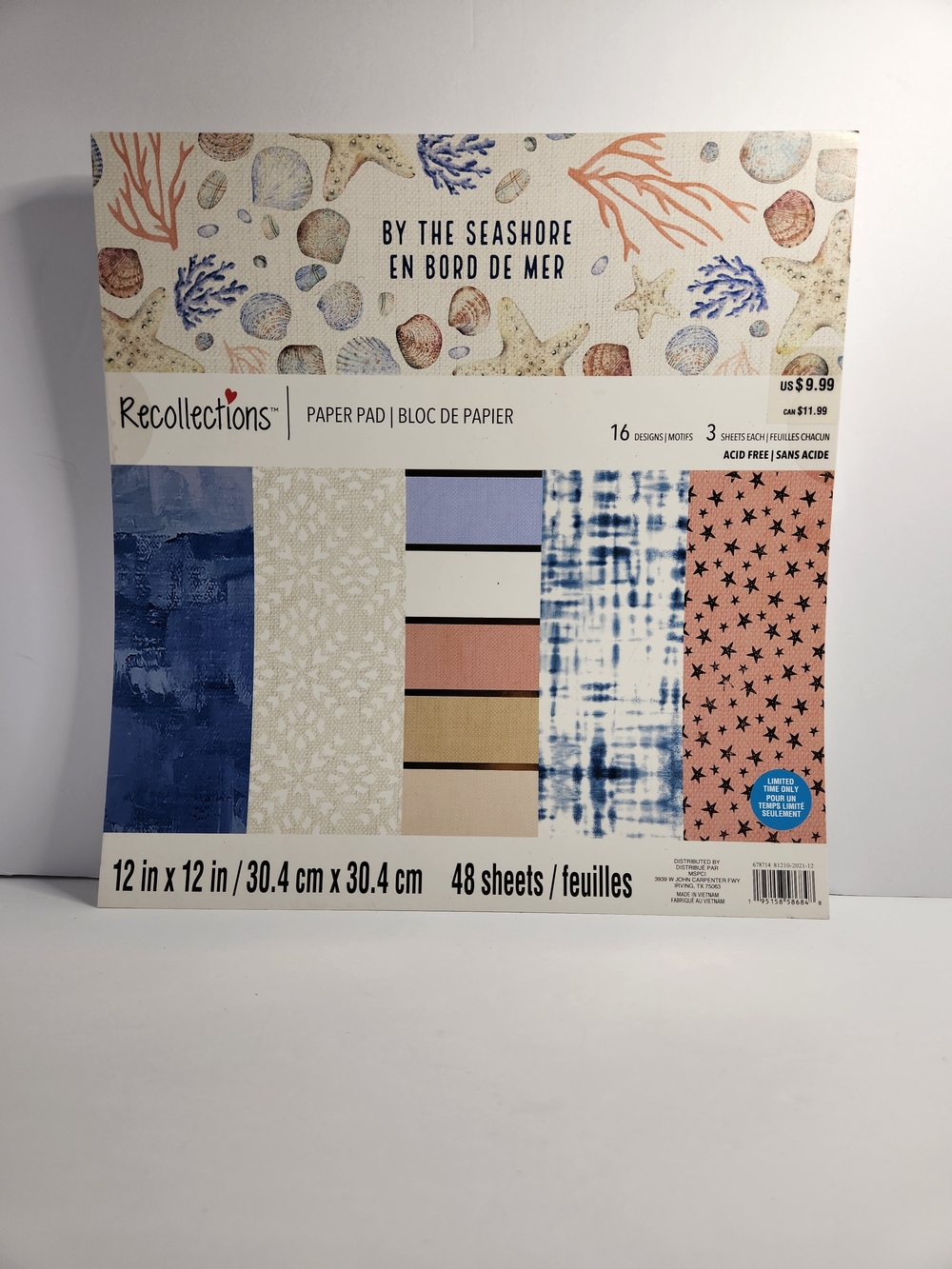 Recollections By The Seashore Paper Pad - Blue, Coral & Cream